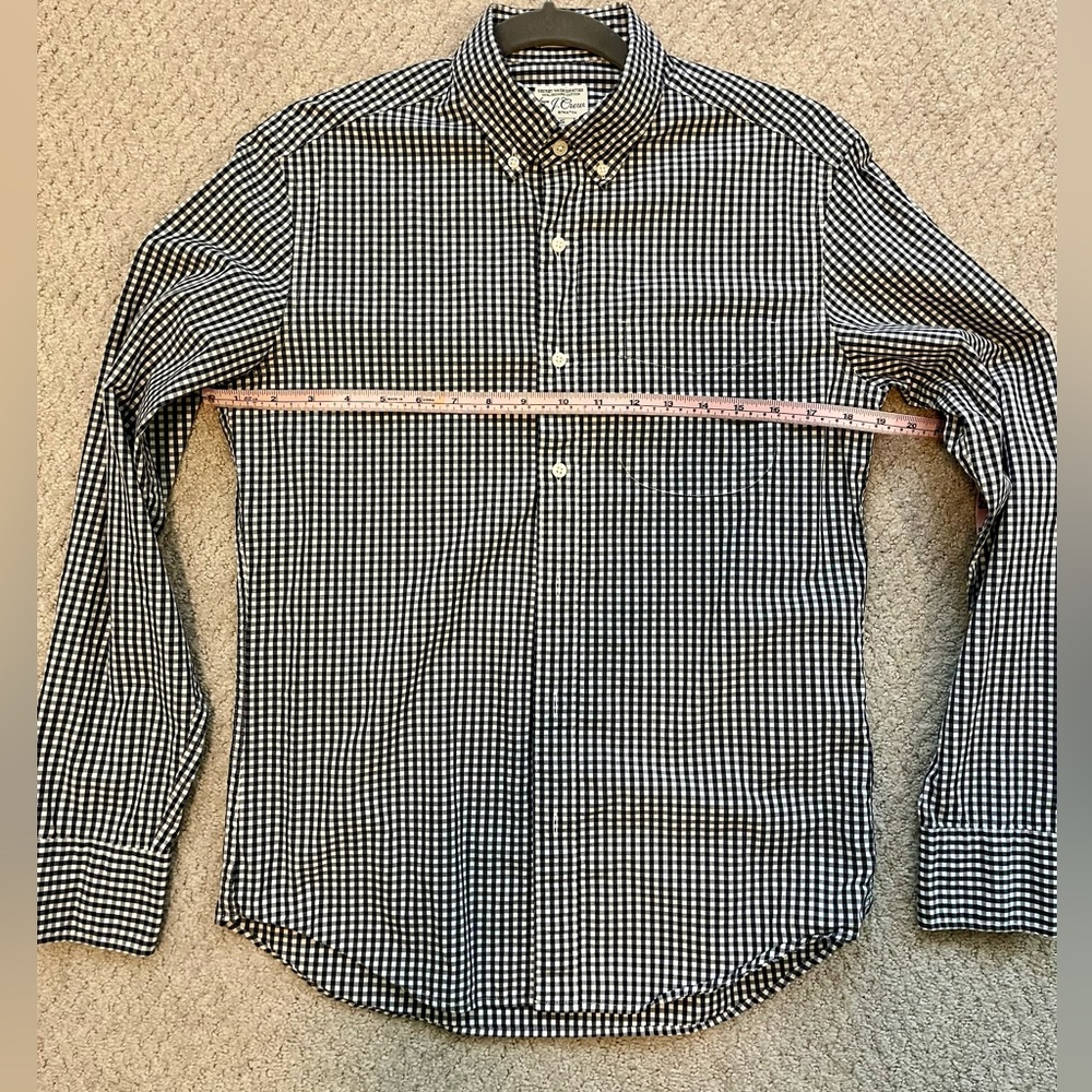 J. Crew Men’s Blue & White Check Pattern Casual Shirt Size Small